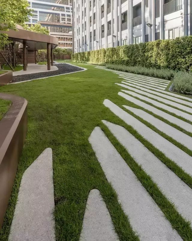 创意铺装设计,草坪与硬质材料的美妙融合-36