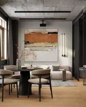 3D visualization of a residential interior.