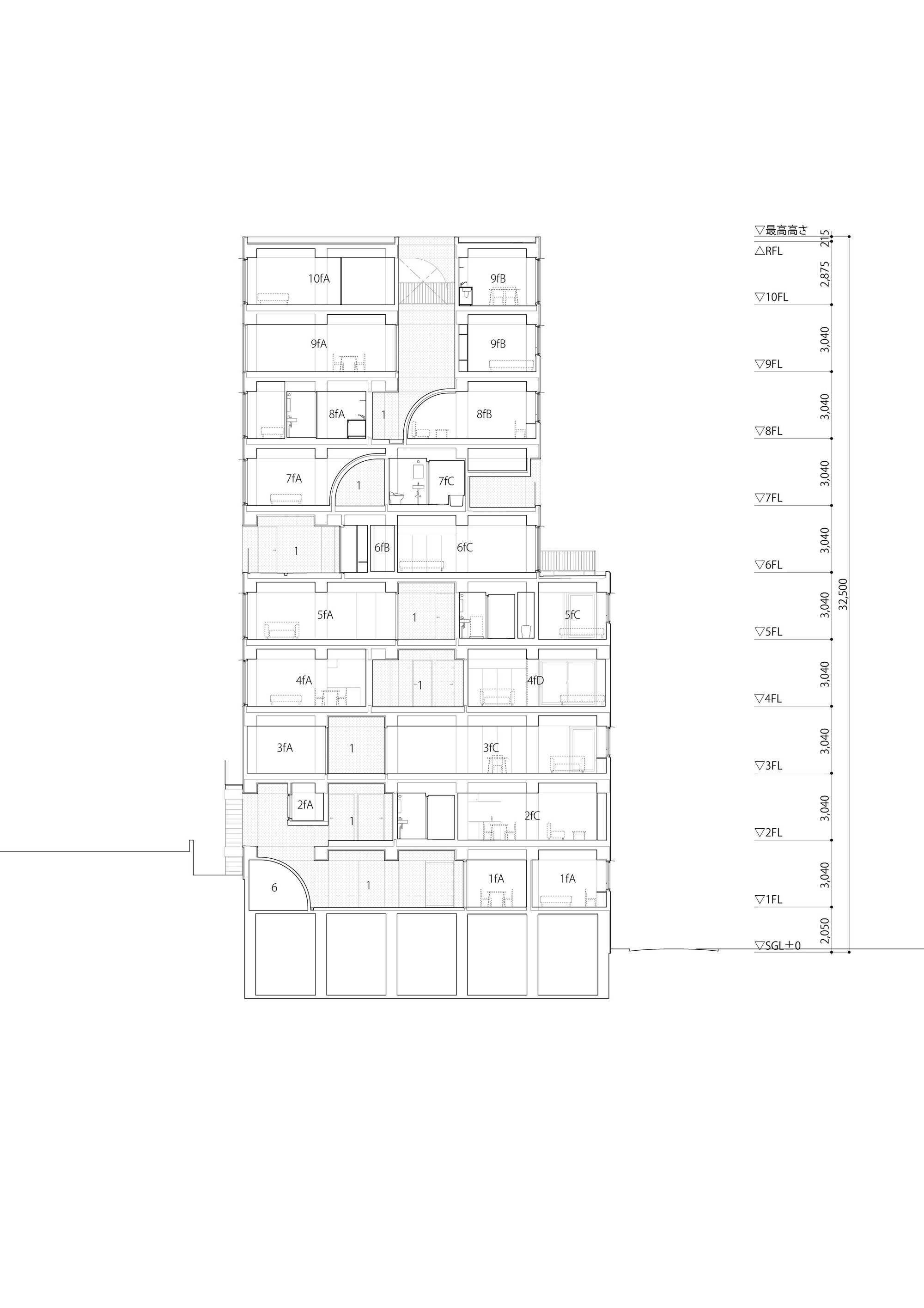 三日月坂公寓丨日本东京丨Hiroyuki Ito Architects-18