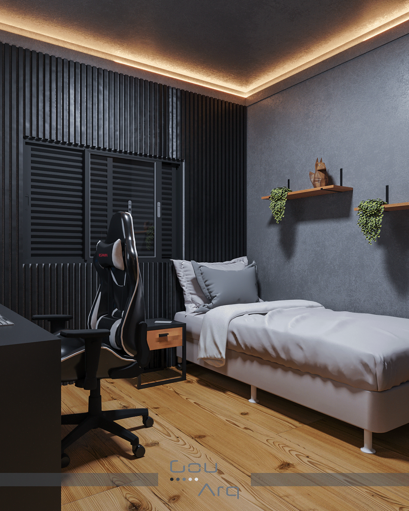 工业风格游戏卧室设计丨@gouveiasbruno-10