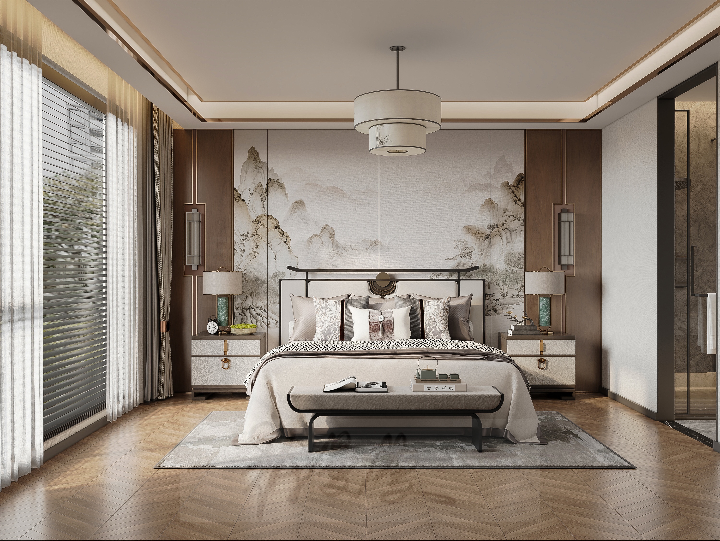 新中式别墅以现代手法演绎传统意境-5