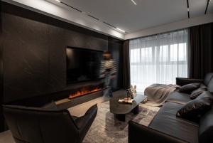 金典装饰 · 120㎡暗黑系现代简约设计-5