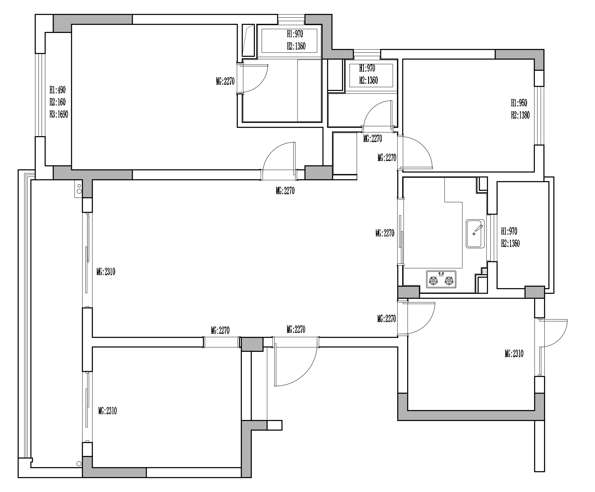 130㎡精装修改造丨意森空间设计-5