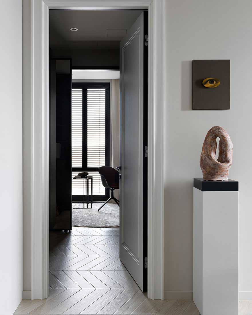 莫斯科简约舒适灰调公寓设计-13