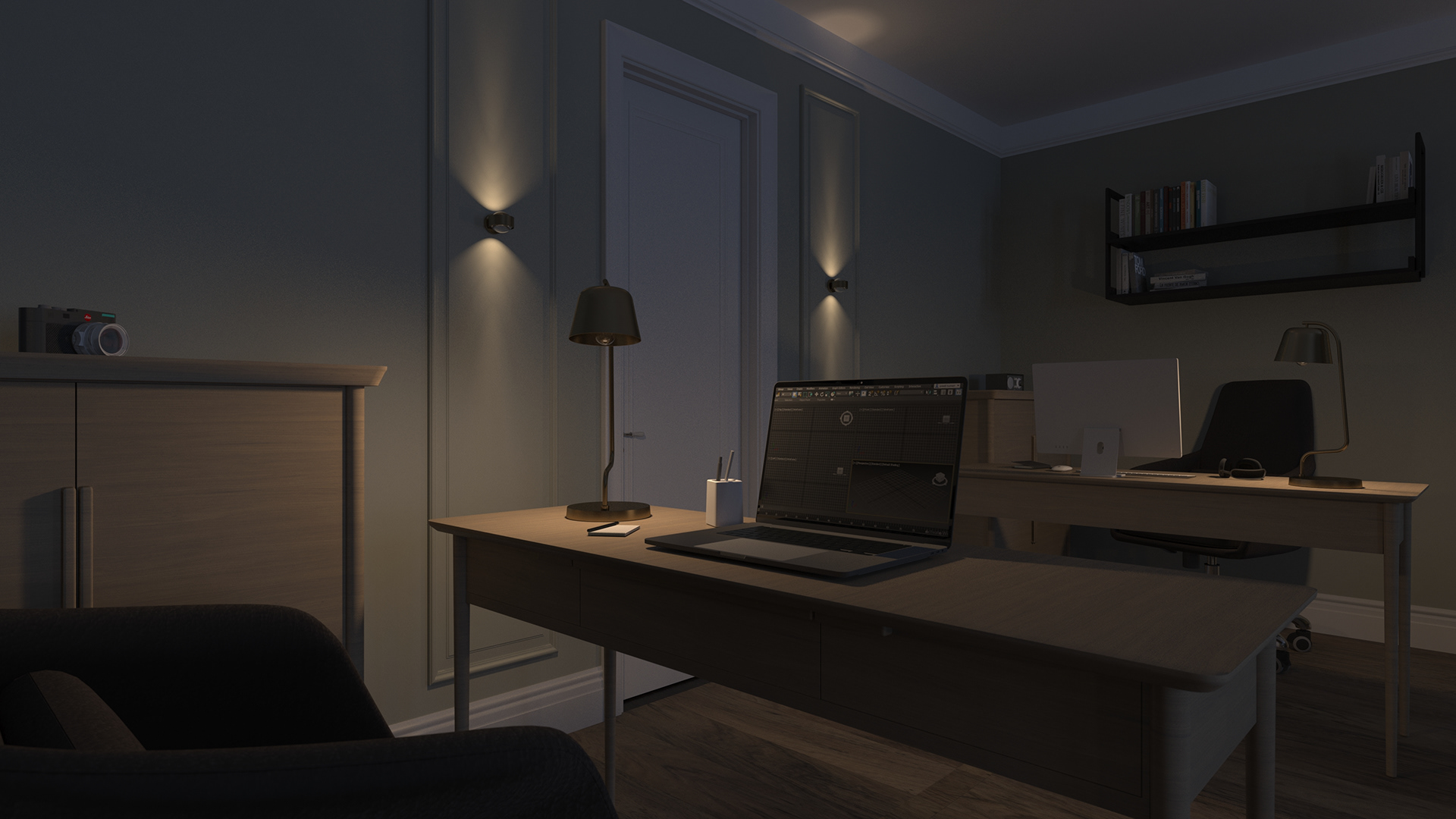 Layout and 3D visualization of the room-9