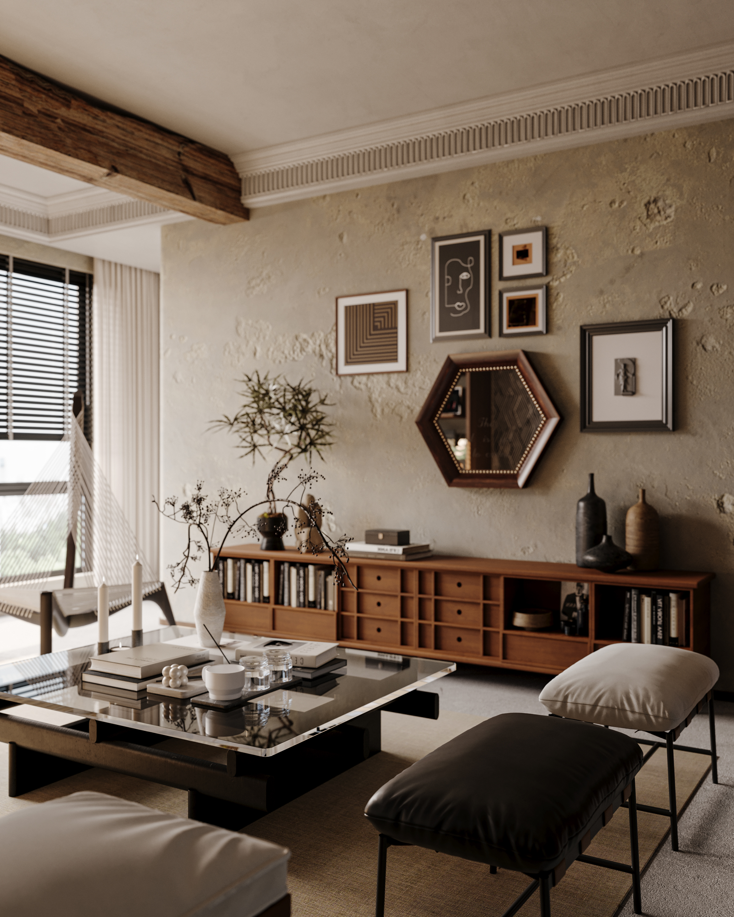 中古诧寂风·单身女性的家丨冈舍效果图表现-13