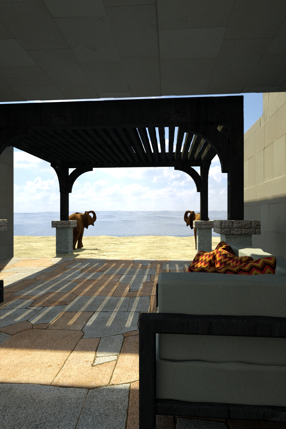 建筑表现 | 沙滩度假屋-6