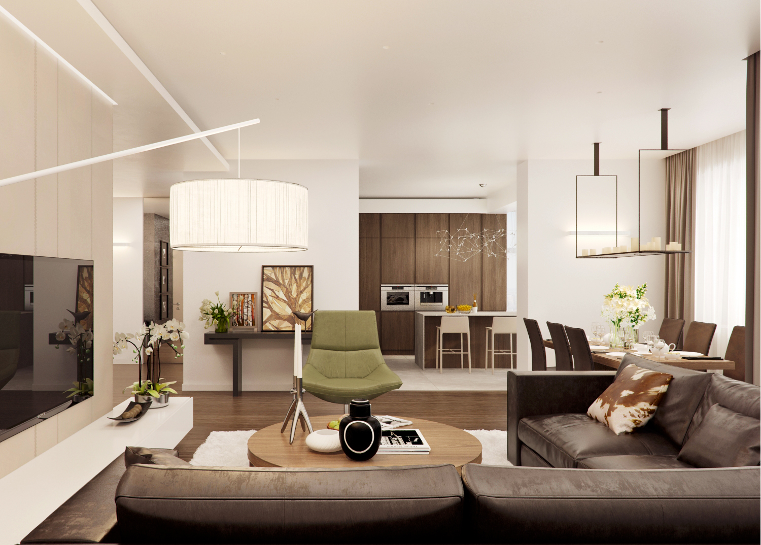 The interior of the apartment 140 m  in residential complex dominion Alexandra Fedorova-0