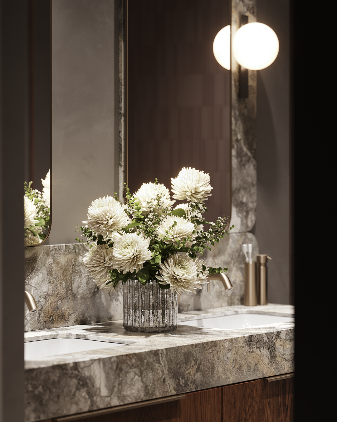 大理石与胡桃木主浴室丨乌克兰基辅-19