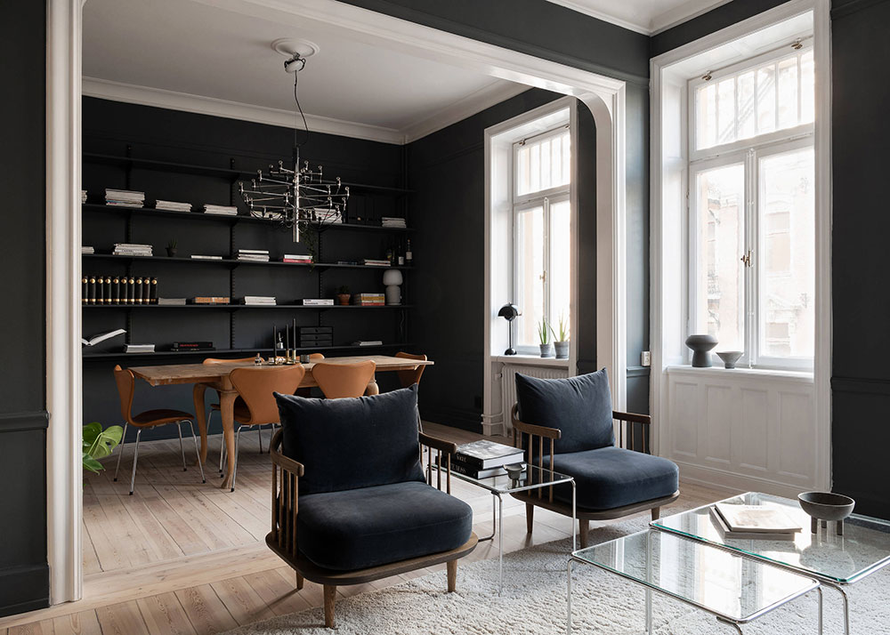 斯德哥尔摩 84 平米魅力暗色调公寓-3