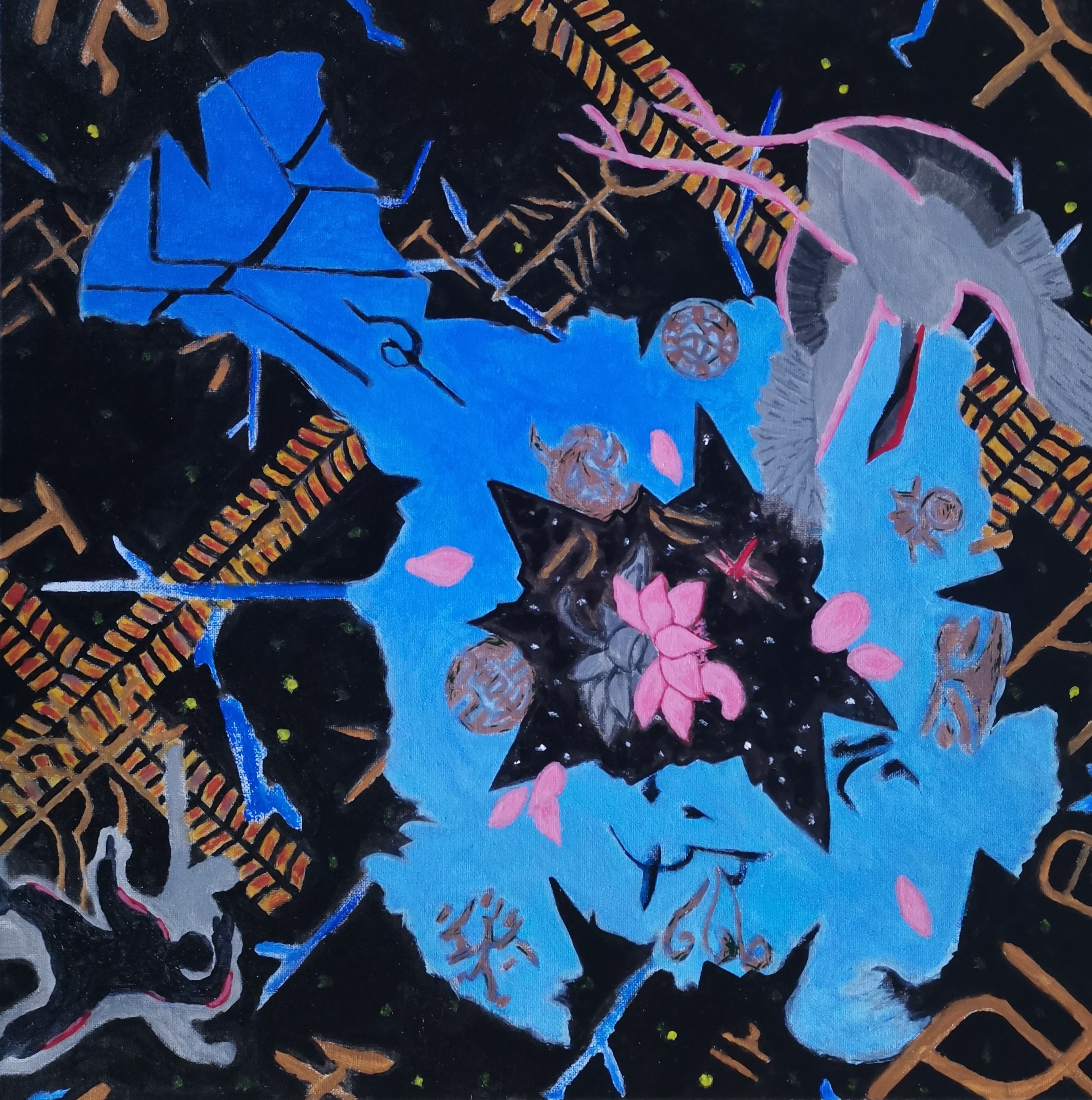 大二 | 丙烯抽象画《破茧》| 美术课设-0