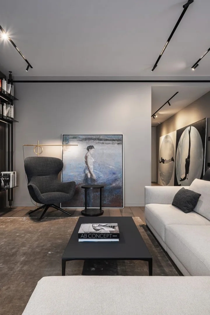 黑白灰现代极简主义公寓设计丨乌克兰基辅-0