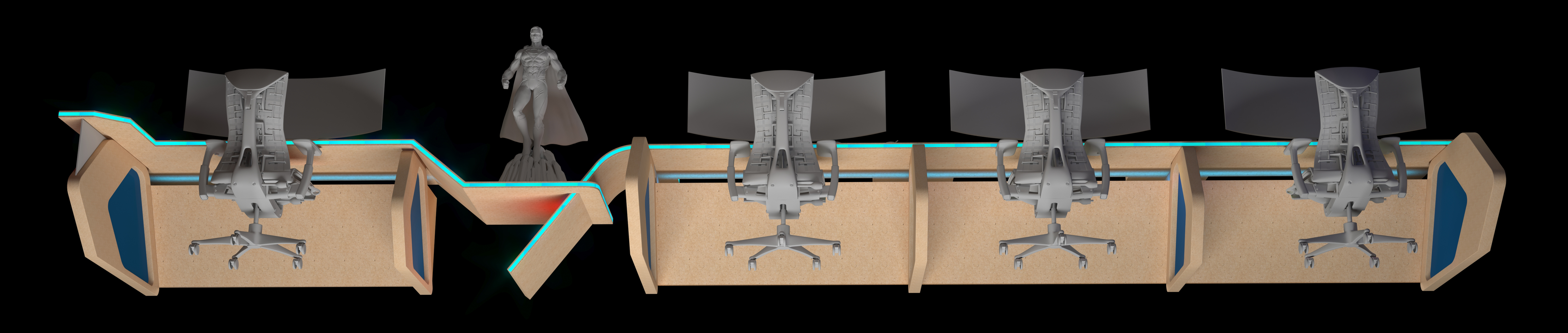 四人游戏室设计-29