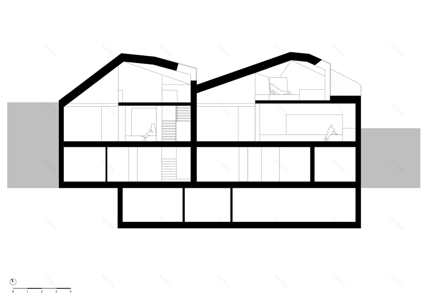 折叠立面,融入城市景观的别墅设计-4