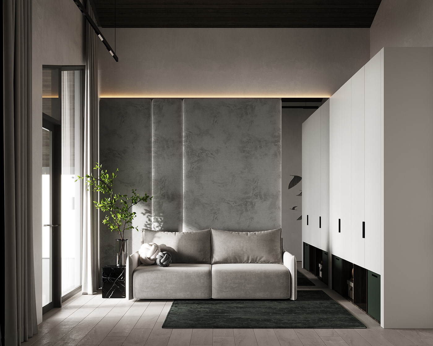 意式黑灰轻奢风室内设计-23