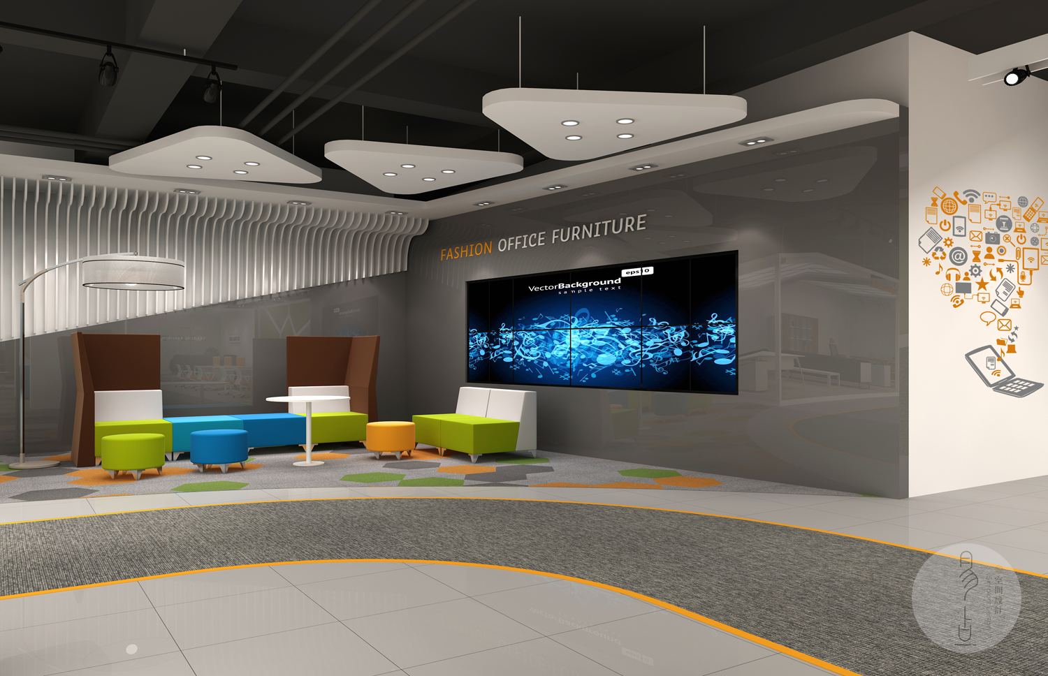 动感办公空间，诠释现代办公理念-8