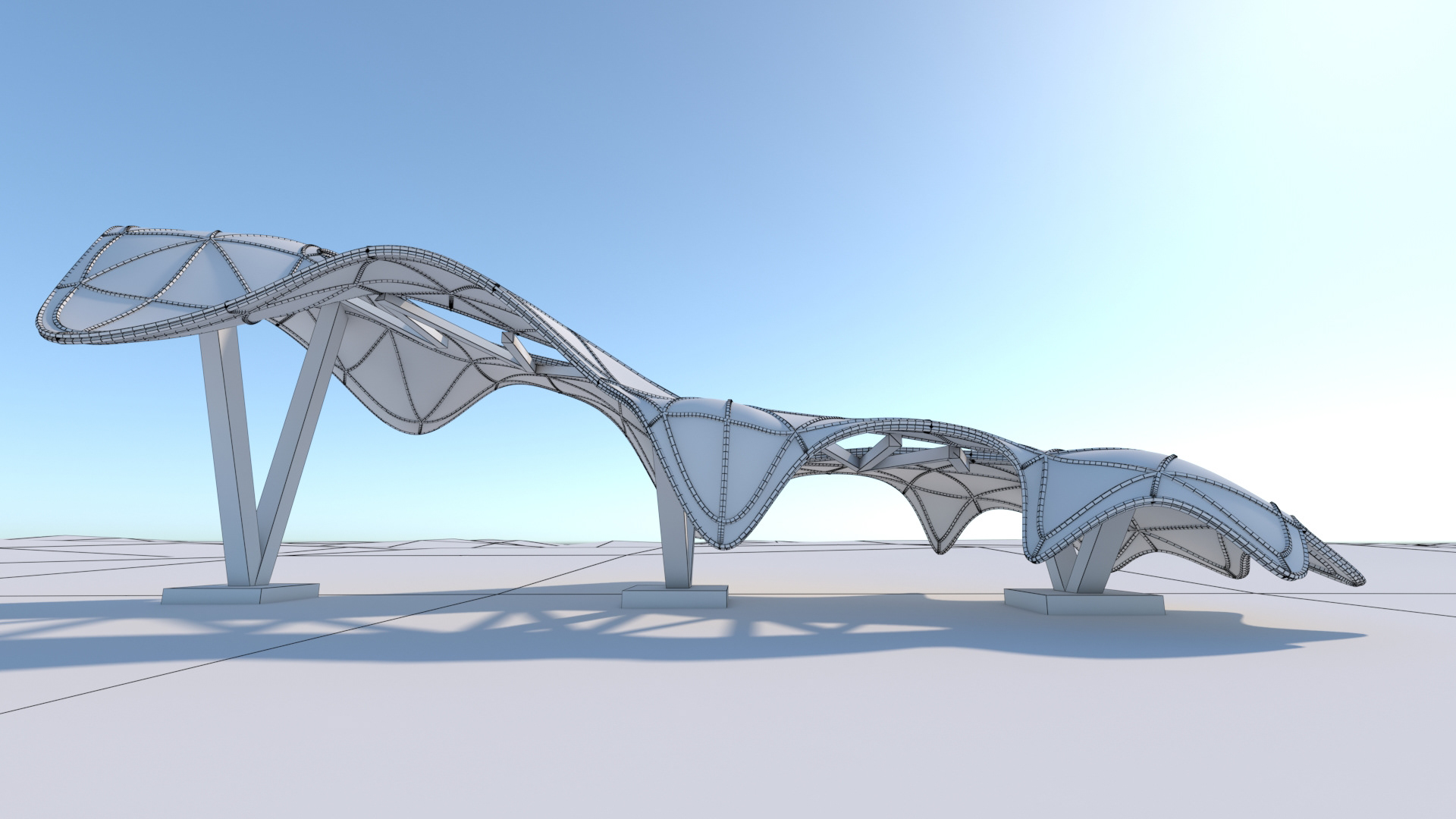 凉棚三维模型有机-10