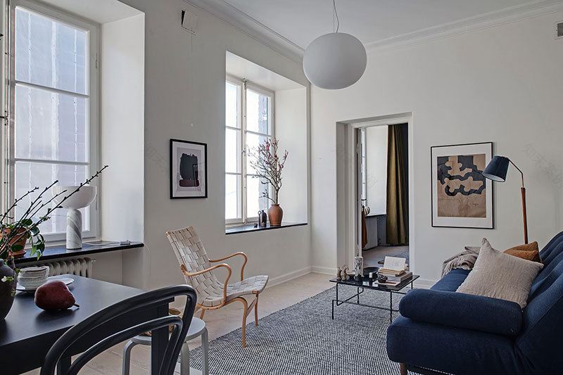 瑞典简约灰调一居室公寓-15