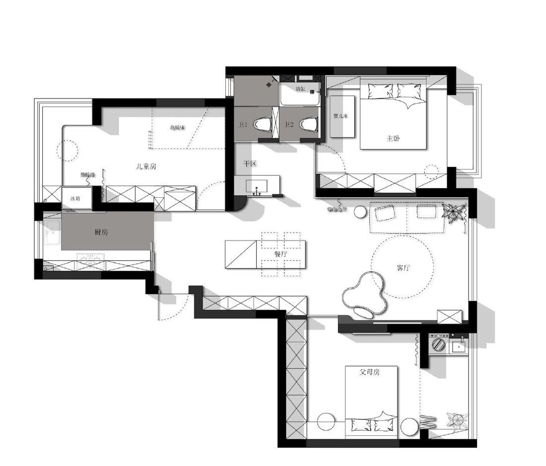 日落 JUL · 114㎡现代南洋轻复古混搭家居丨鸿鹄设计-21