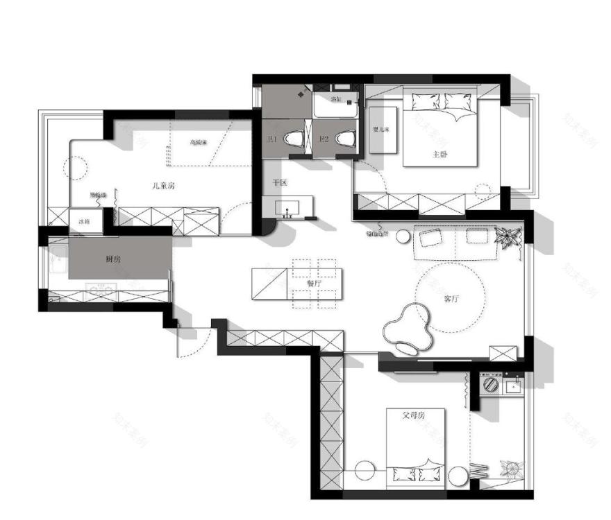 日落 JUL · 114㎡现代南洋轻复古混搭家居丨鸿鹄设计-21