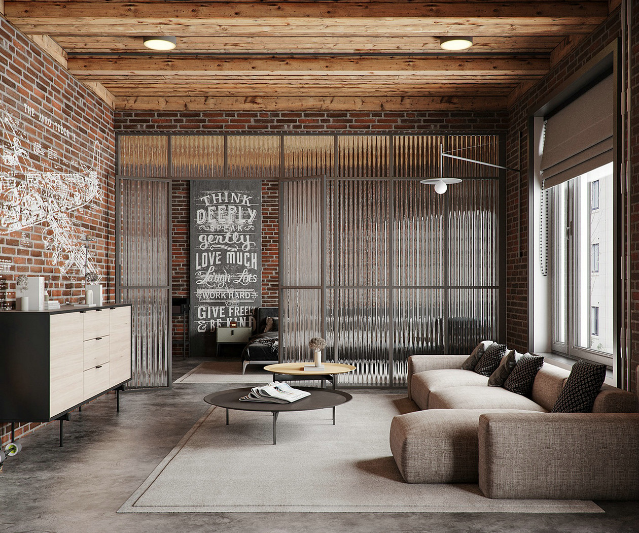 工业风小空间公寓设计-1