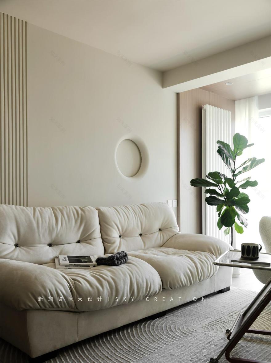 奶油系简约风独居女孩治愈系小家改造-30