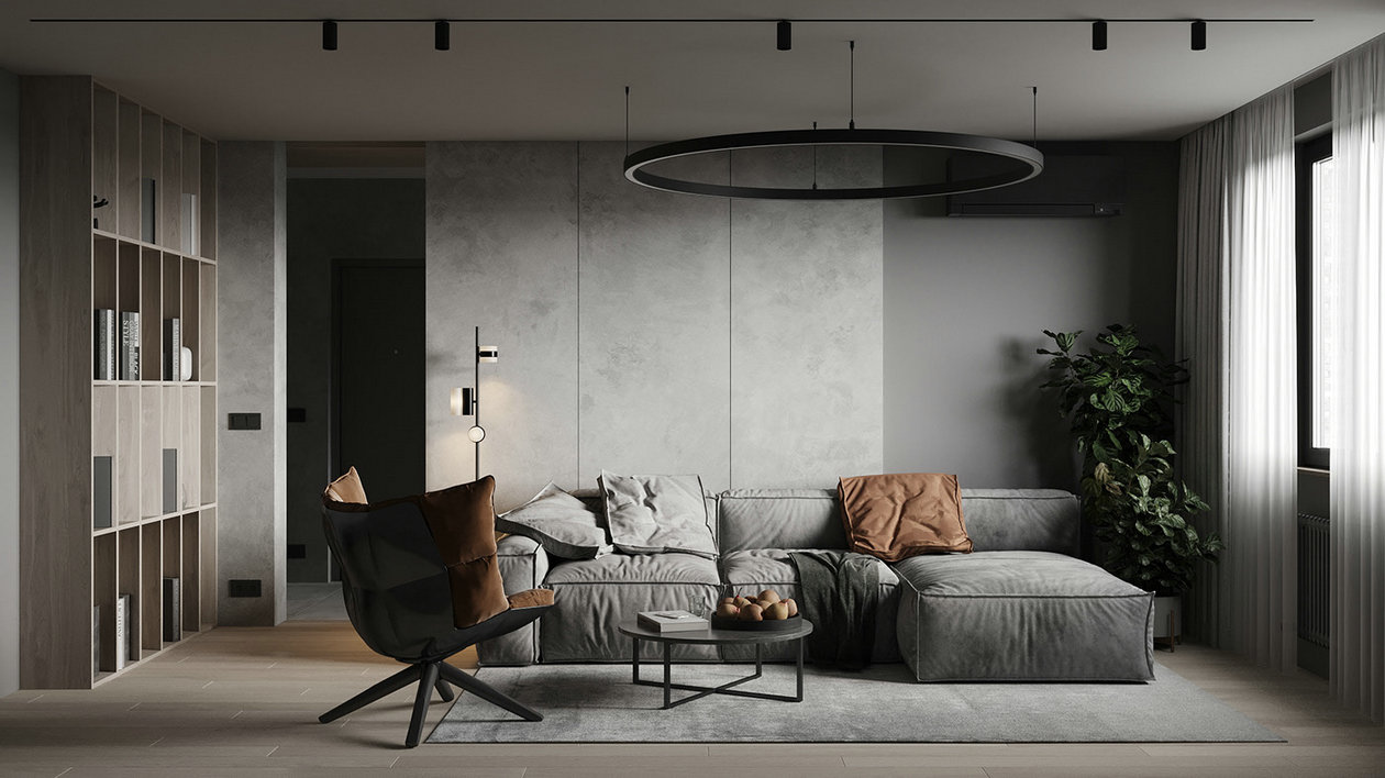 素简治愈，高级灰色系小空间公寓设计-3