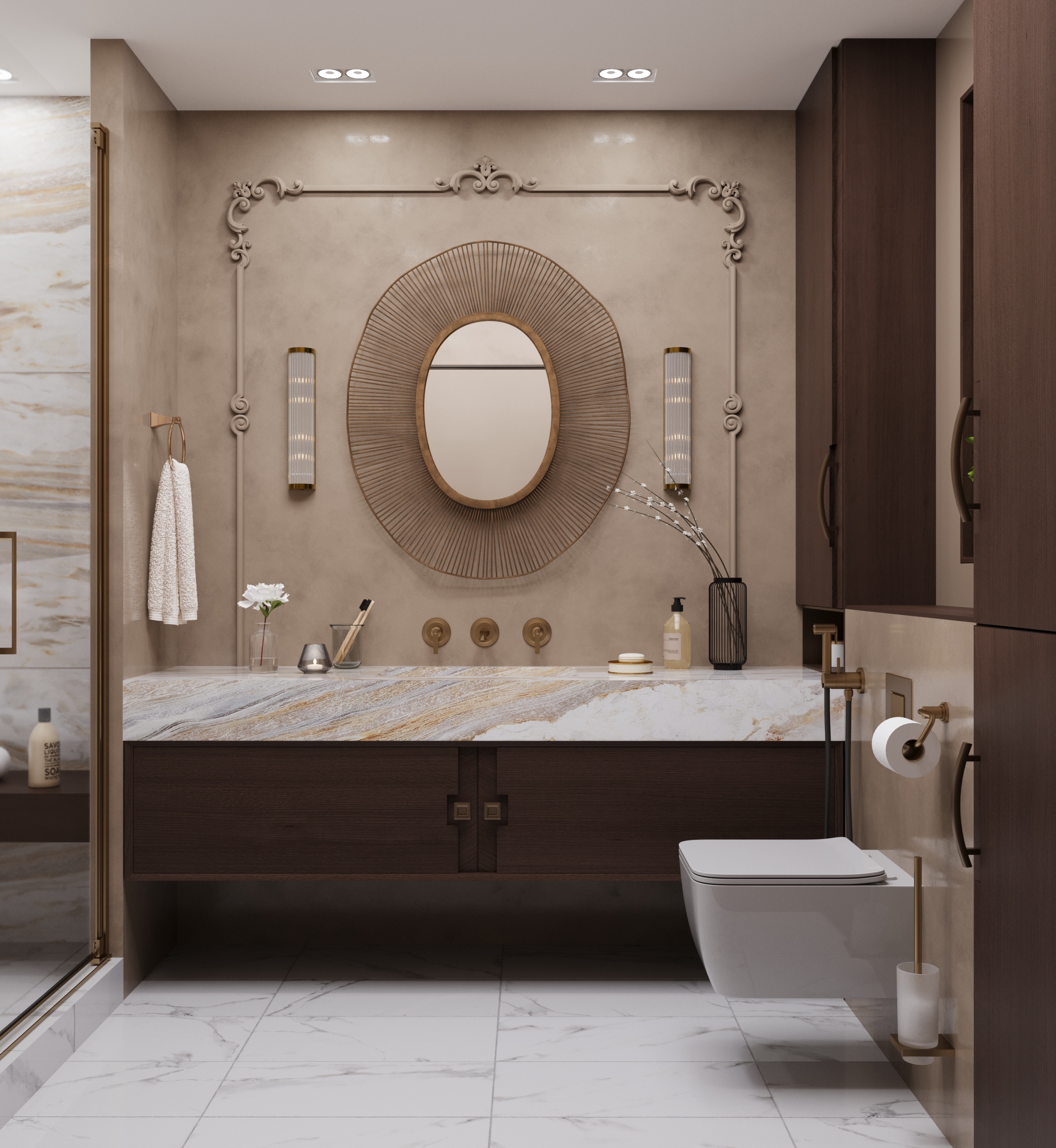 A bathroom with a sense of warm luxury.-0