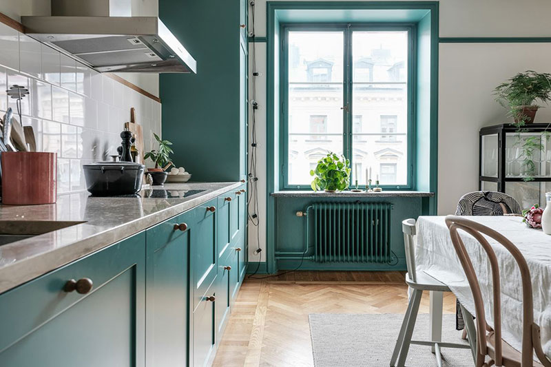 绿色调的斯堪的纳维亚公寓设计-6