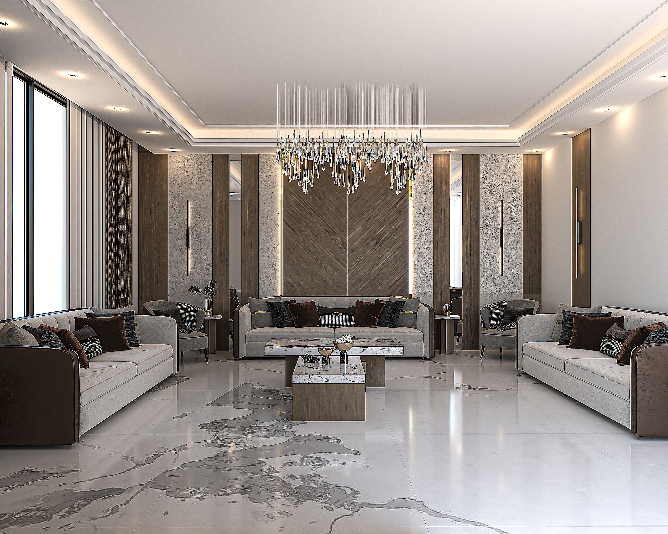 迪拜别墅会客厅及入口室内设计丨阿联酋迪拜-2