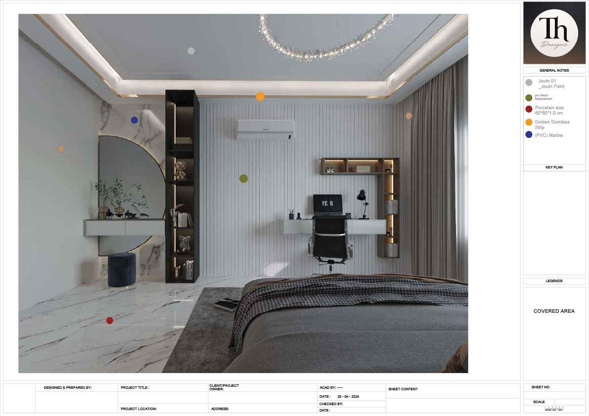 卧室施工图设计项目丨沙特阿拉伯-4