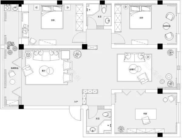 清羽设计打造精致复古布梵良品家居-6