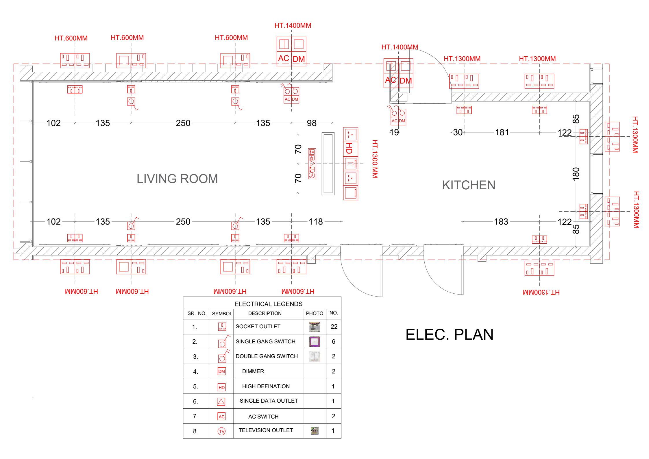 VILLA LIVING AREA WITH KITCHEN - SHOP DRAWING-4