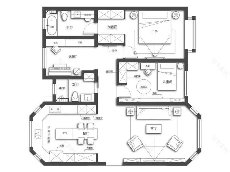 天拖美萍园美式休闲风家居设计-23