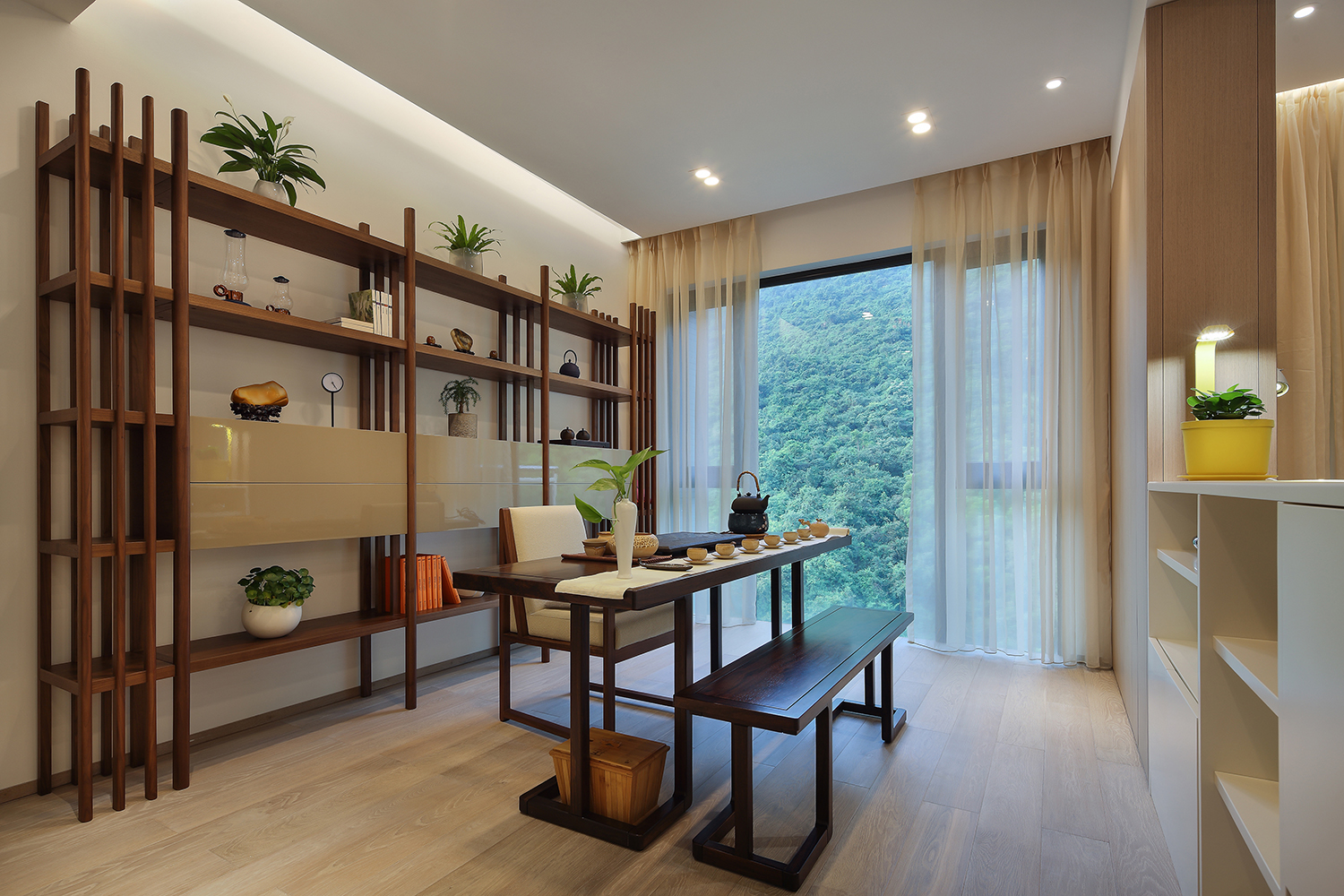 漾设计Young Design｜深圳罗湖区京基云景梧桐—《山间新雨》-23