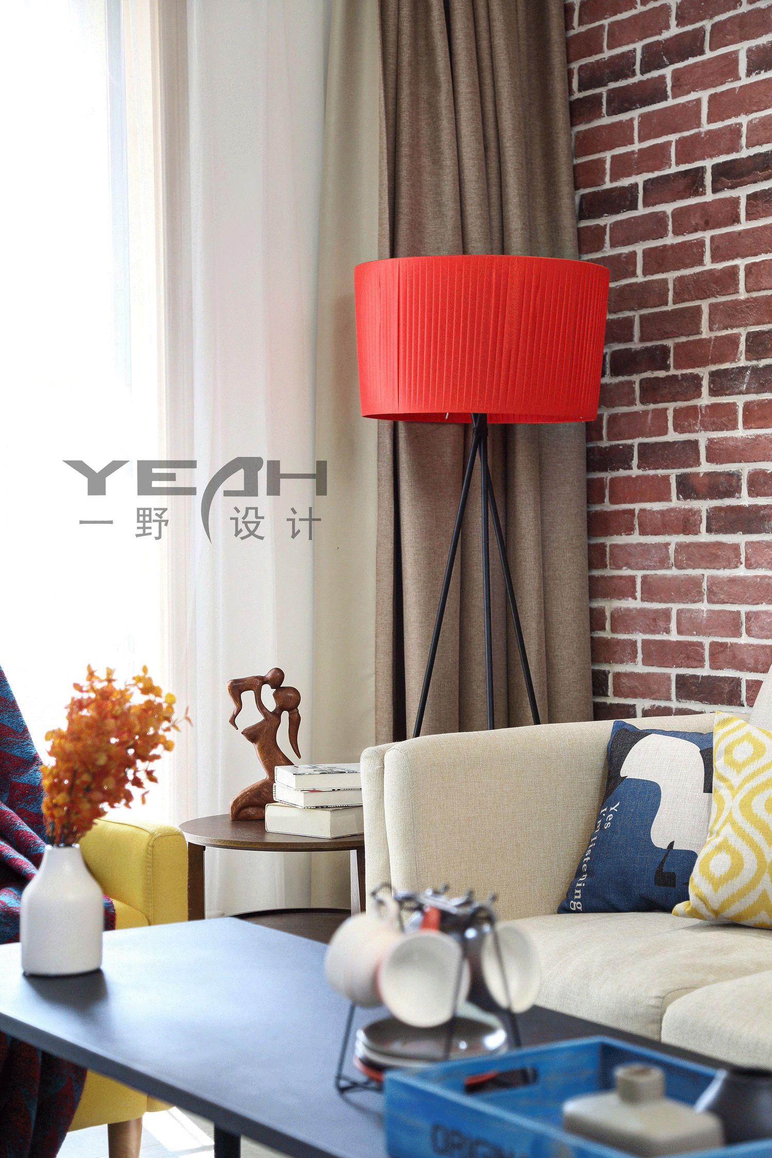 锦泽花园 120㎡简约美式，红砖元素打造温馨空间-17