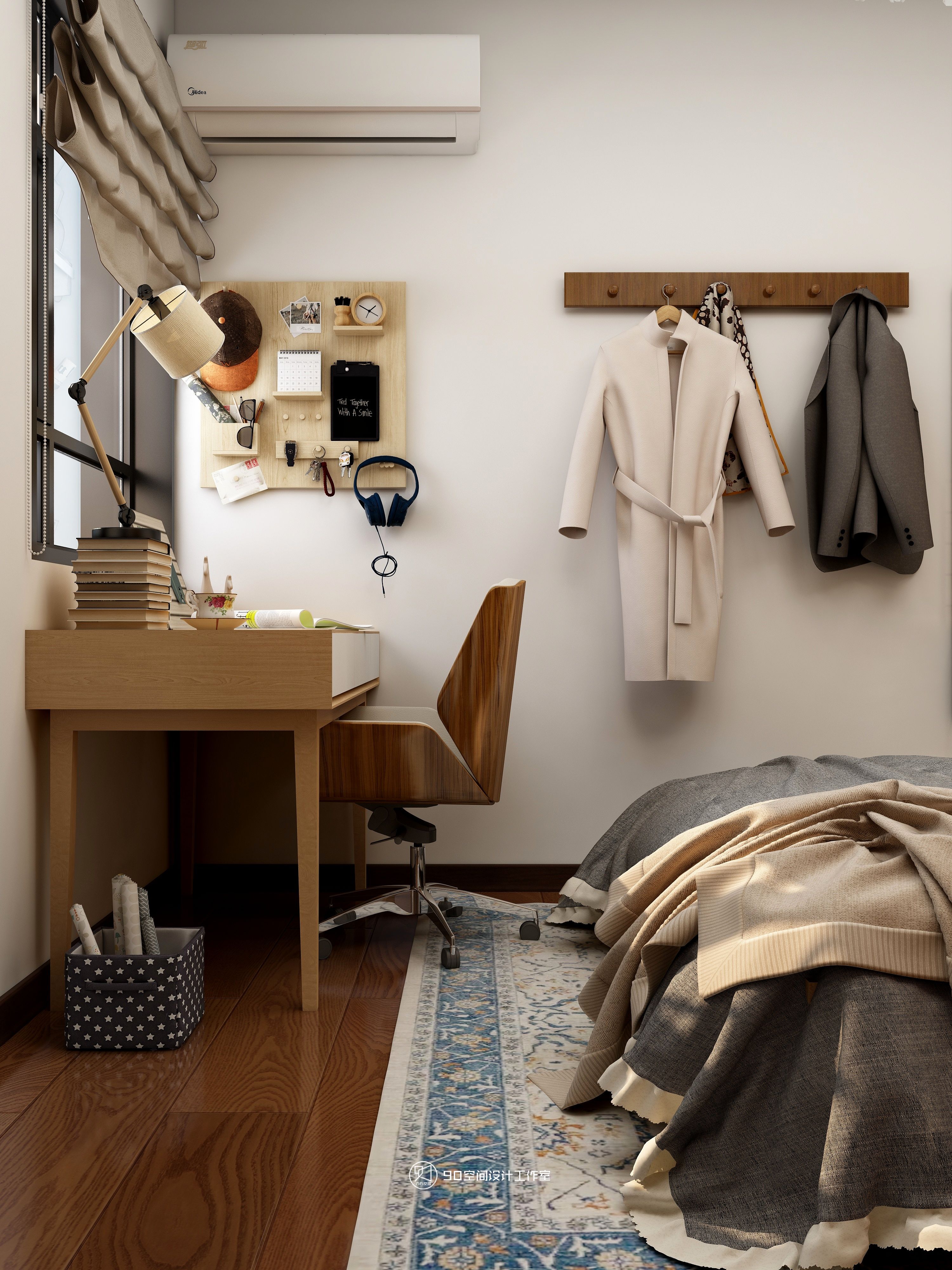 《欢愉同乐》80 平方现代美式空间设计-63