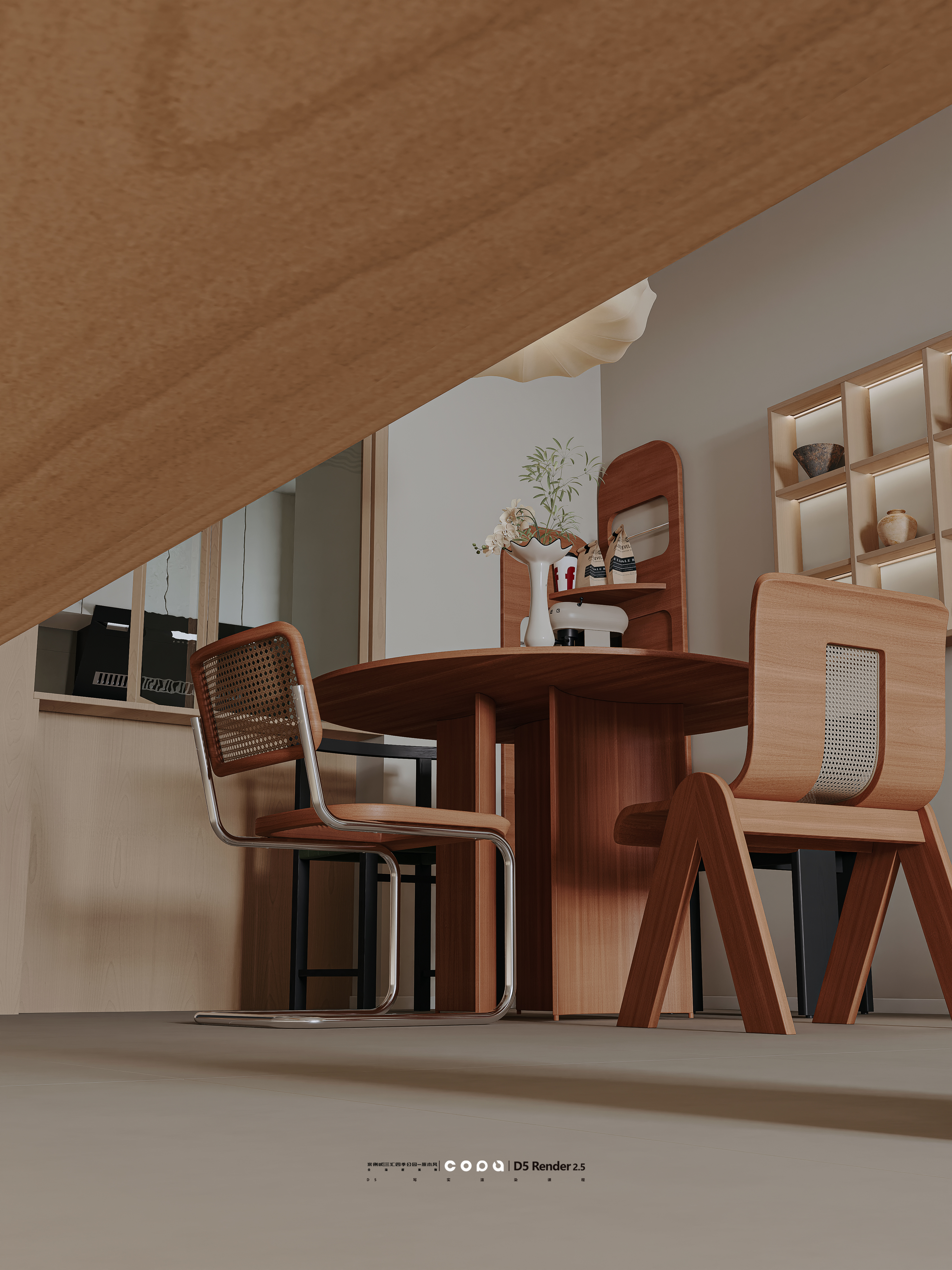 D5 渲染器原木风视觉表现丨壹木空间,靠背视觉-16