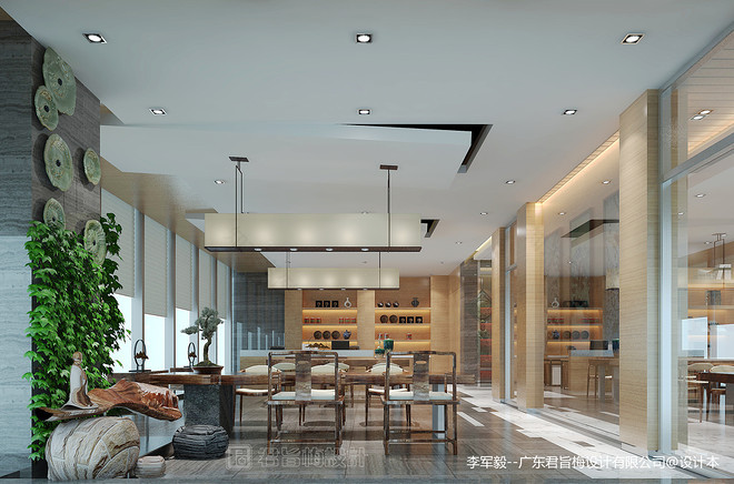 休闲空间220平米装修案例·效果图 创客空间简约素雅新中式-17