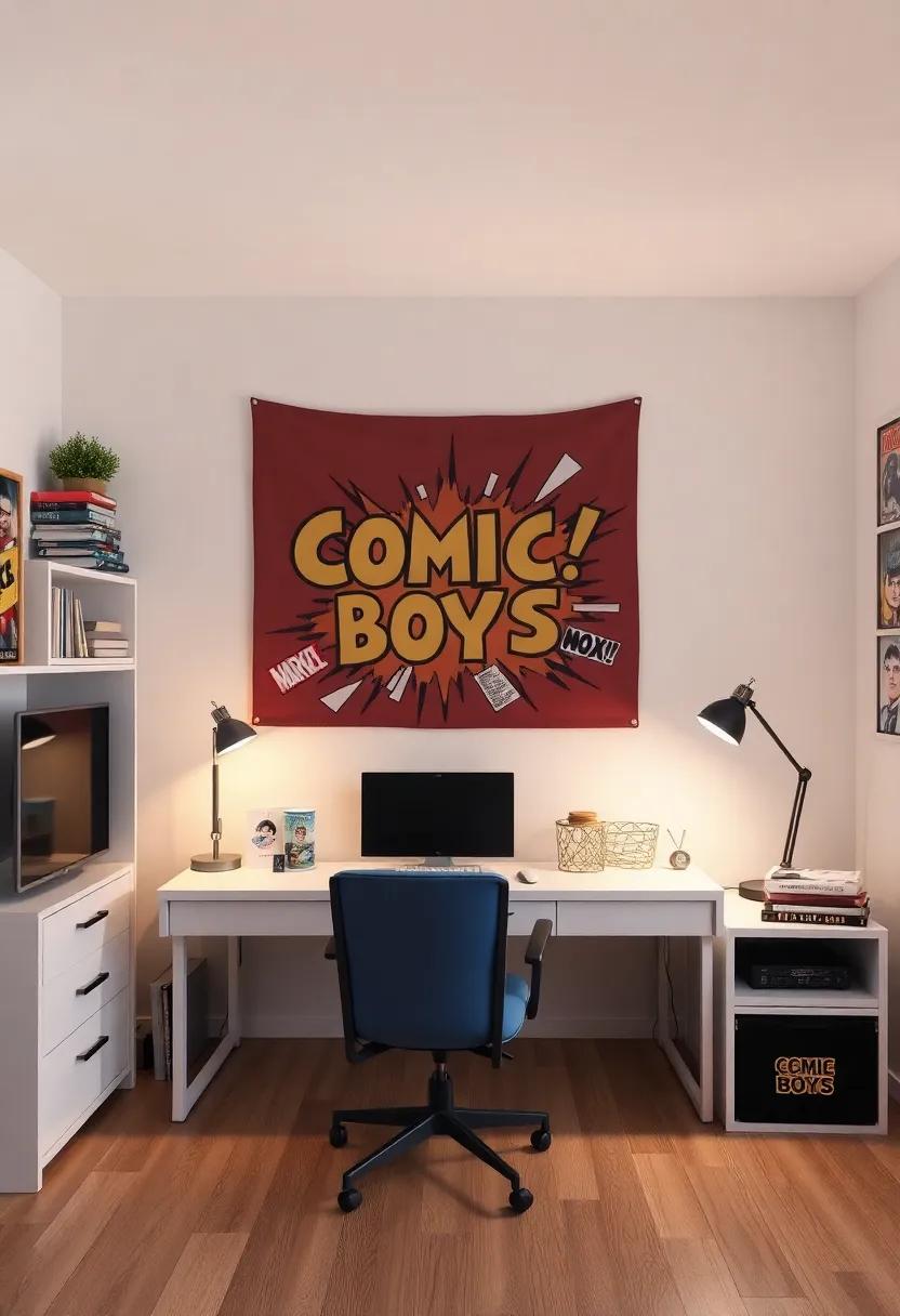 设计终极漫画书男孩青少年房间-109