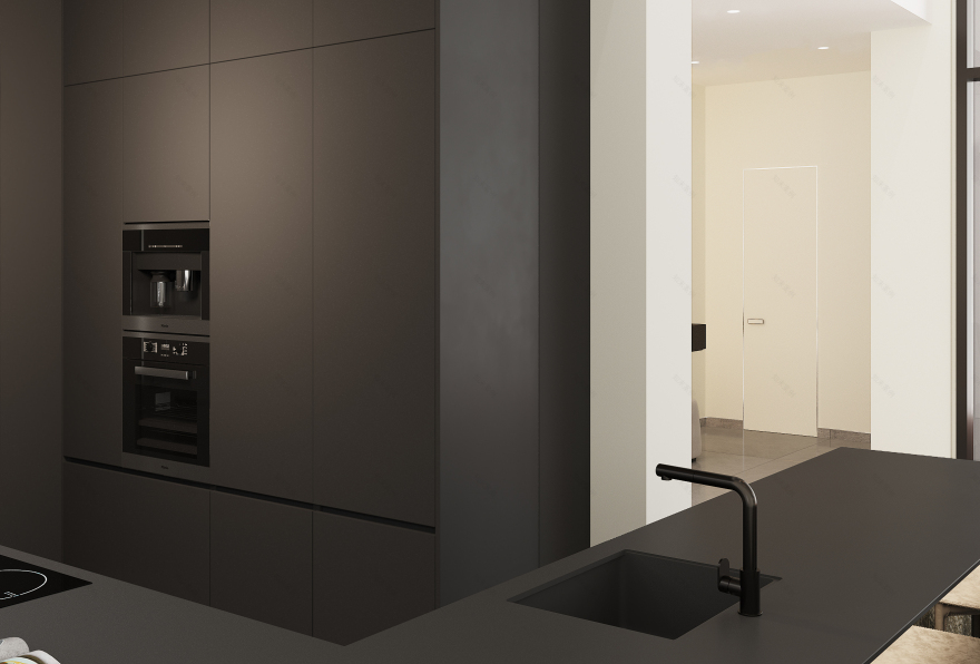 黑色版房屋室内装饰丨Golub Architects-15