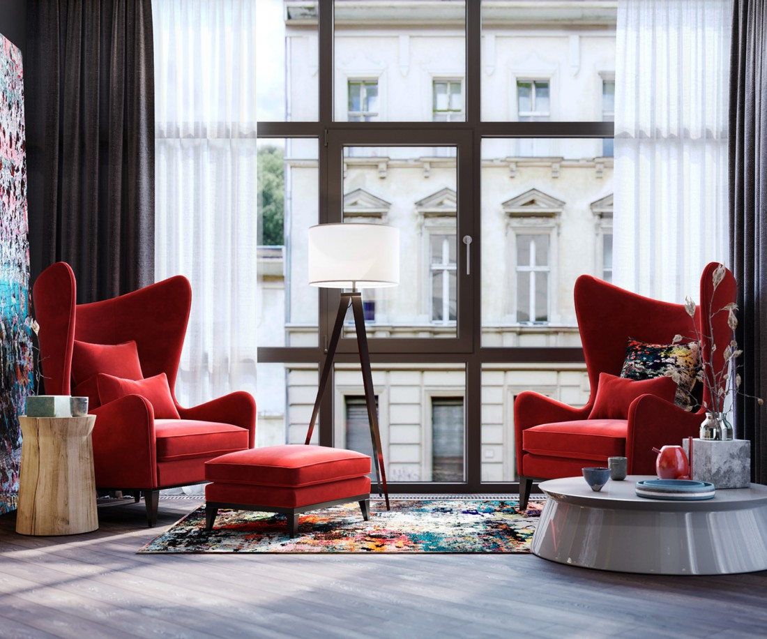 乌克兰 116㎡惊艳红色时尚美宅-30