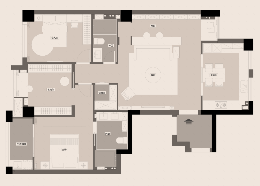 130㎡素雅之家丨中国温州丨弓乙设计-36