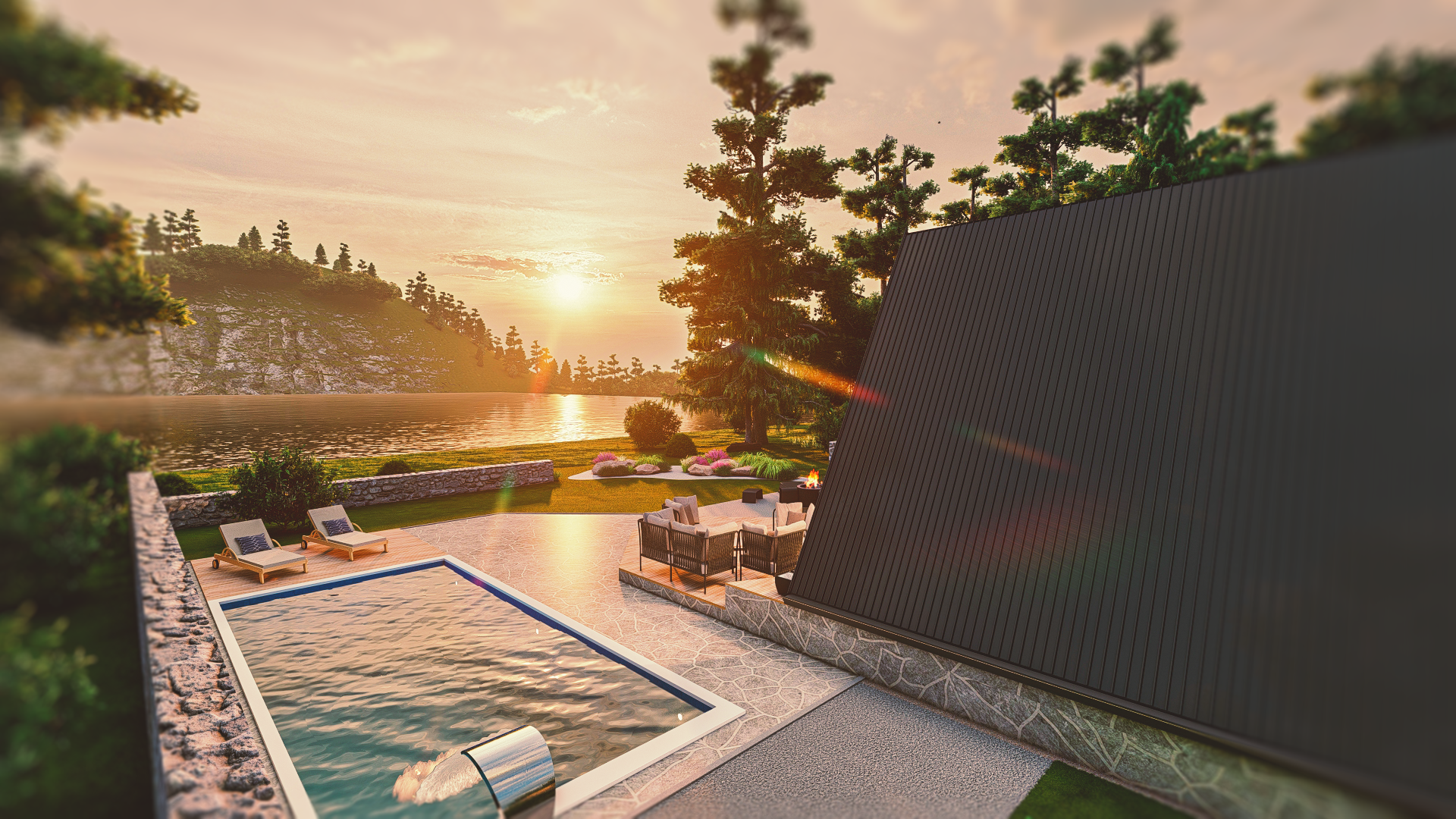 A-Frame Alexa 30m2 , basic plans, 3D model.-6