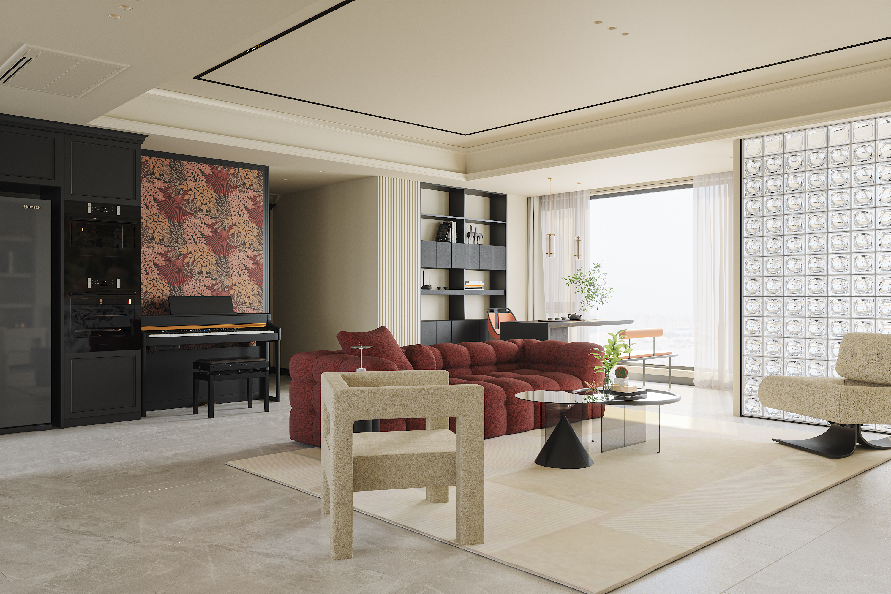 宏发前城现代法式奶油风住宅丨壹梵设计-6