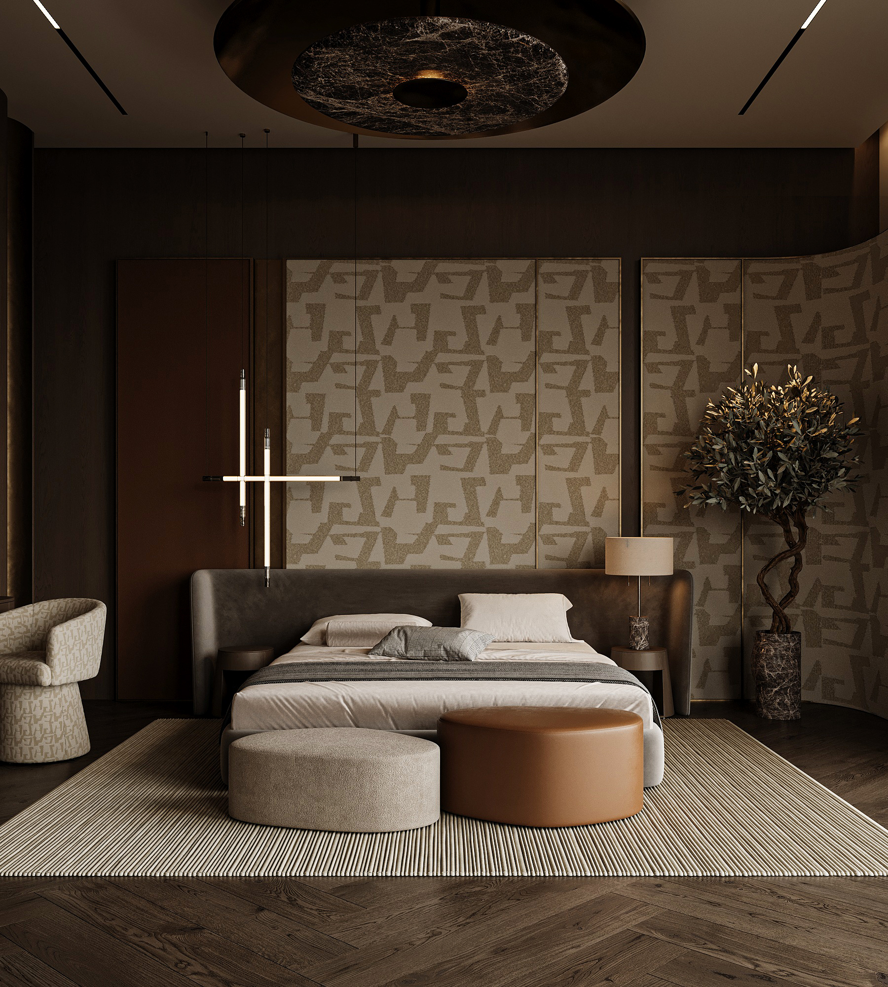豪华主卧设计丨沙特阿拉伯-3