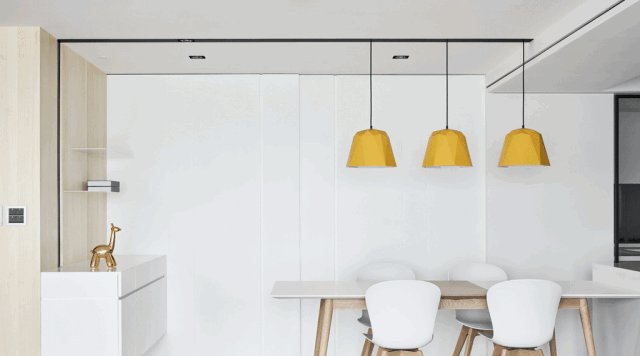 极简风格客厅书房一体化设计-76