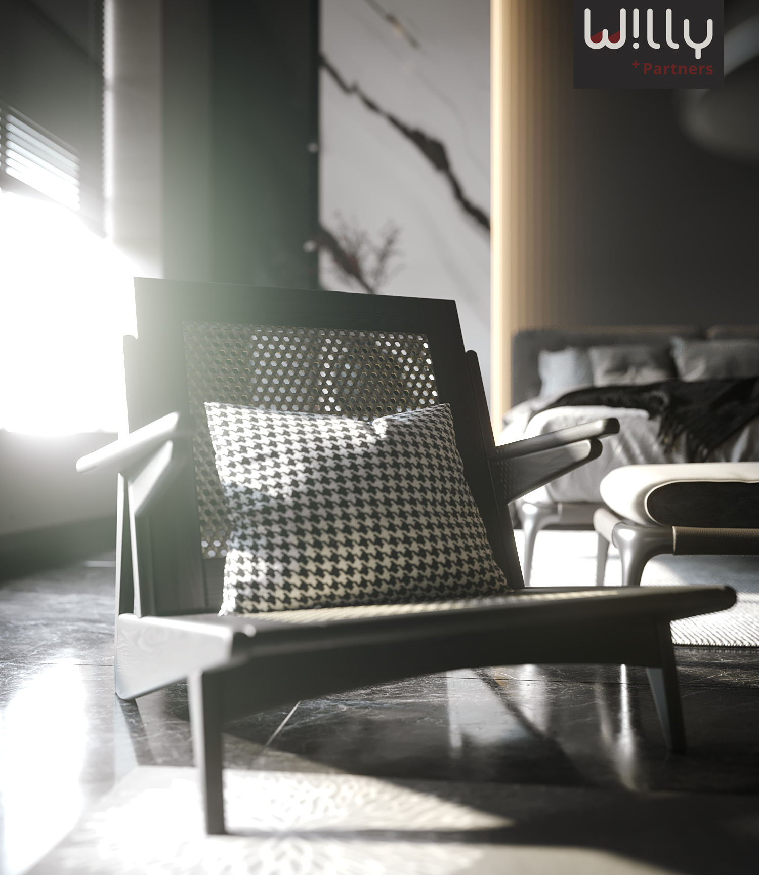 现代暗黑风格卧室设计-7