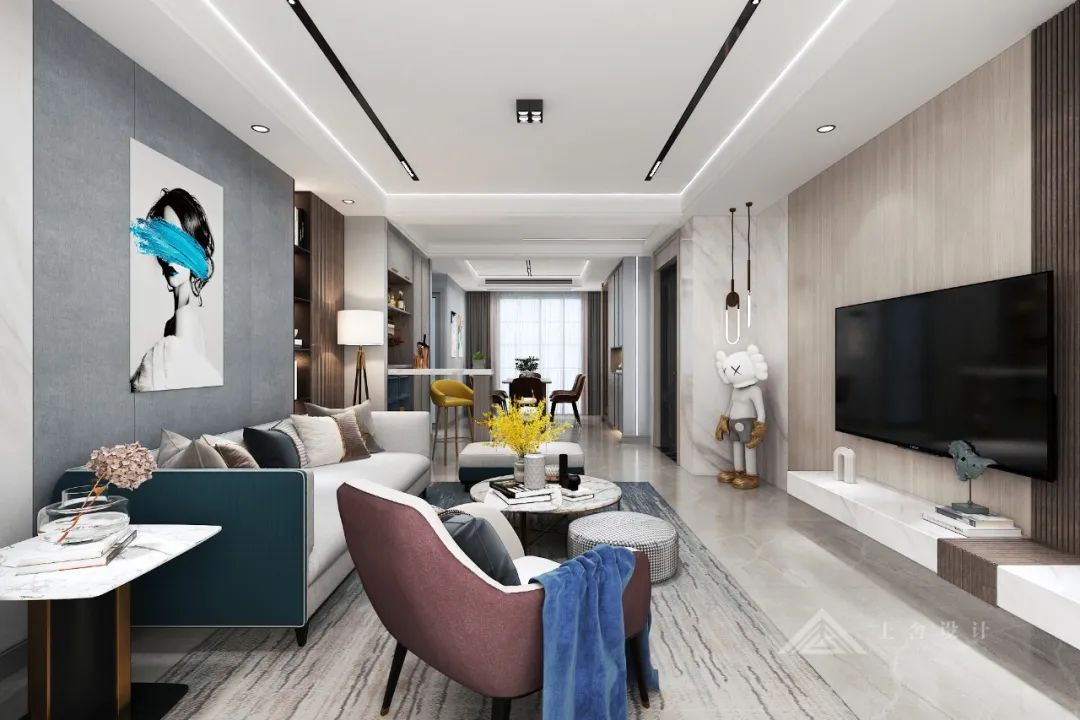 美珑公园 128㎡无主灯设计,定制现代轻奢生活-20