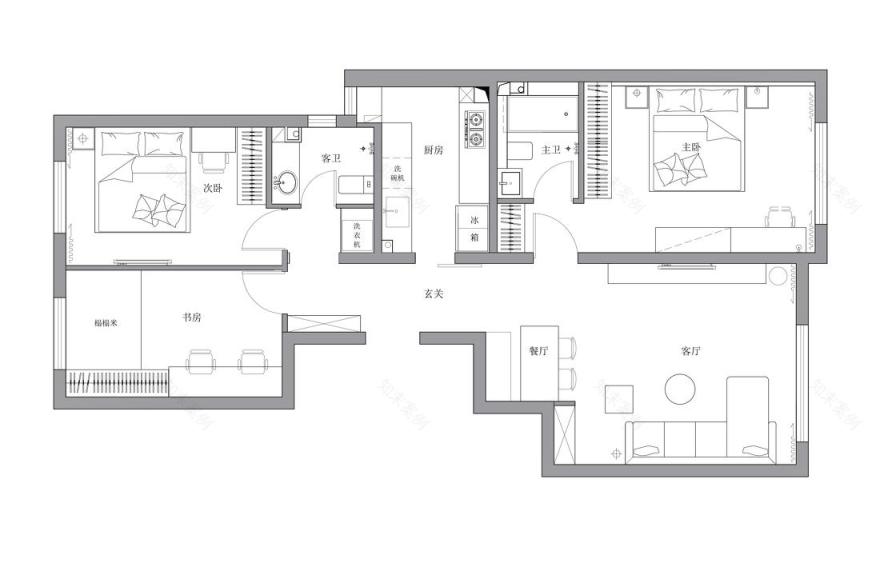 简约温馨三居-74